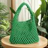 Cotton Rope Fishing Net Bucket Bag for Women Top-handle Bag Summer Crochet Hobo Bag for Travel Picnic Vacation Beach