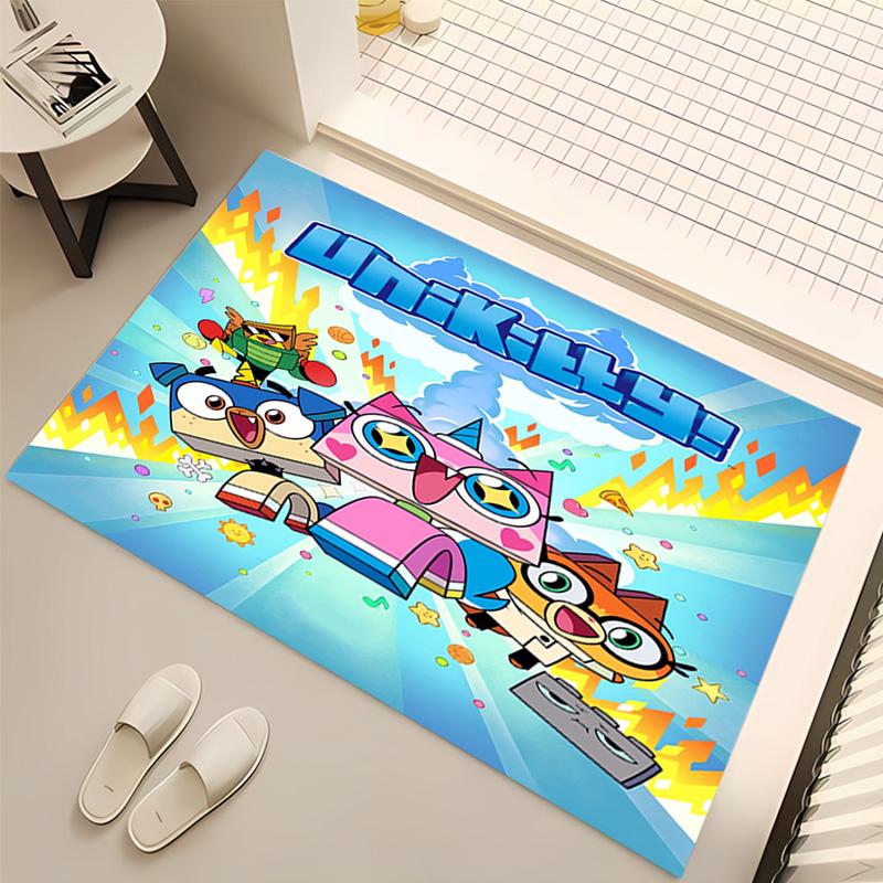 1pc UniKitty Print Area Rug - Soft, Washable Non-Slip Indoor Mat, Living Room, Home Office Decorative Rug,Office Decorative