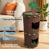 Unique 2-layer Cat House All-in-one Tree Hole Design Cat Castle House Cylindrical Japanese Style Cat Bed Cat Furniture