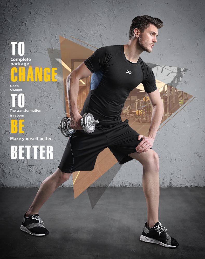 Мужские весенне-летние фитнес-тайтсы и спортивный костюм 2021 года для бега, тренажерного зала и баскетбола