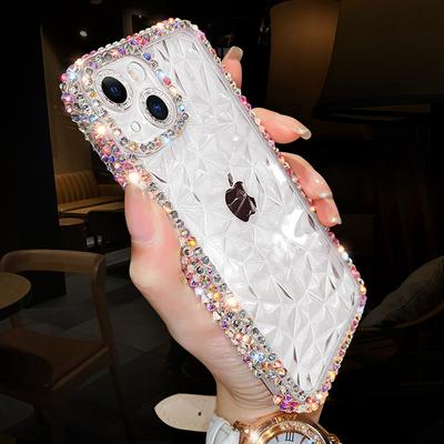 Модный блестящий прозрачный мягкий чехол с бриллиантами для iPhone15 14 13 12 11 Pro Max Plus, прозрачная силиконовая задняя крышка, защитная оболочка