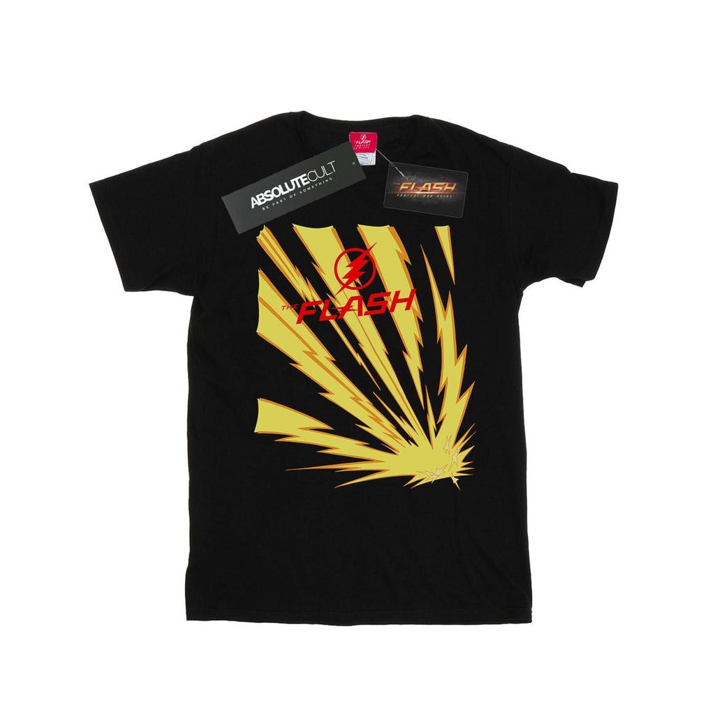 DC Comics Womens/Ladies The Flash Lightning Bolts Cotton Boyfriend T-Shirt