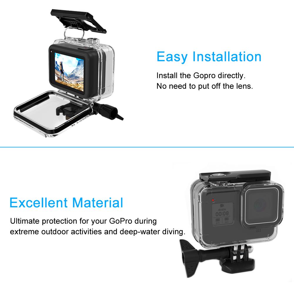 60 м водонепроницаемый чехол для GoPro Hero 8 черный подводный бокс защитный чехол для дайвинга крепление для Go Pro 8 аксессуары для камеры