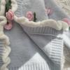Осень Зима 2025 Нордический стиль Девочки Ручная вышивка Цветочный вязаный кардиган