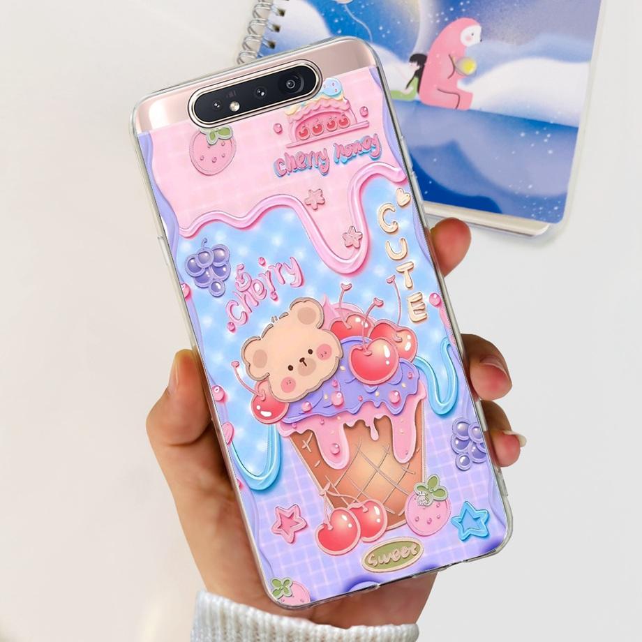 Прозрачный Мягкий ТПУ Чехол для Телефона Для Samsung Galaxy A80 Samsung A90 Чехлы Женский Модный Девичий Рисунок Funda Бампер GalaxyA80