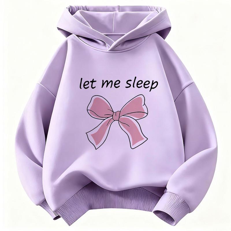 Let Me Sleep Kapuzenpullover mit Schleifen-Design für Kinder Kinder-Sweatshirt mit Kapuze für Jungen Mädchen Herbst Winter Freizeit-Kapuzenpullover