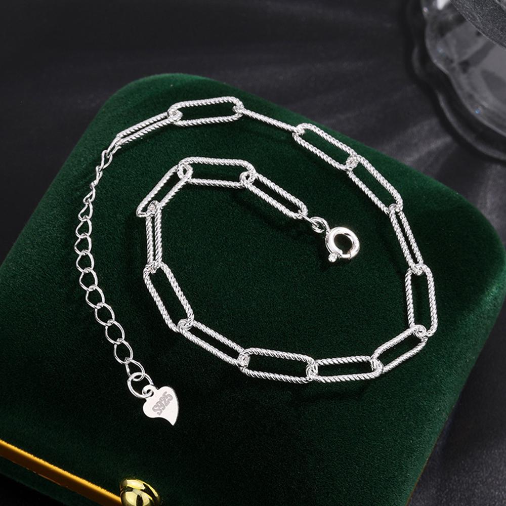 Vintage Jewelry 925 Sterling Silver Paper Clip Bracelets Charm Gold Plated Adjustable Paperclip Link Chain Bracelet for Women