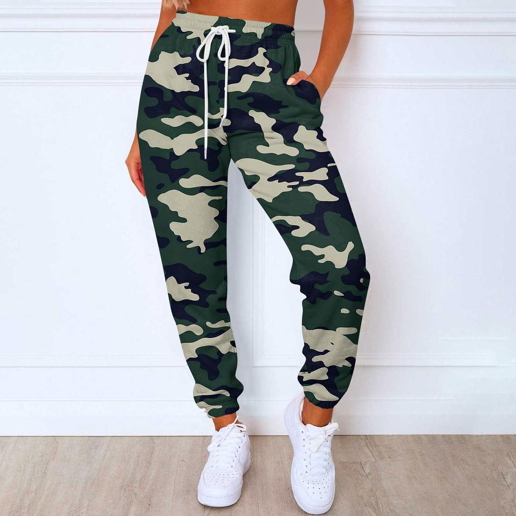 Ladies Casual Fashion Print Casual Pants Sweatshirt Trousers