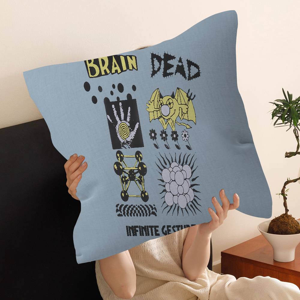 Brains-Dead-Logo Pillow Gift Home Office Decoration Pillow Bedroom Sofa Car Cushion Coverpillow Case