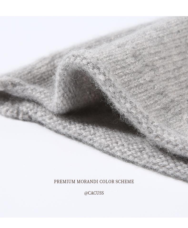 Женская вязаная шапка-бини из чистого кашемира - Универсальная шапка-носок для осени и зимы