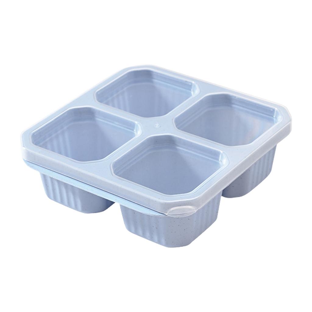 Bento Snack Box, 4 Compartment Food Storage Container Straw Meal Prep Lunch Box Plastic Food Storage Containers, Microwave And Dishwasher Safe