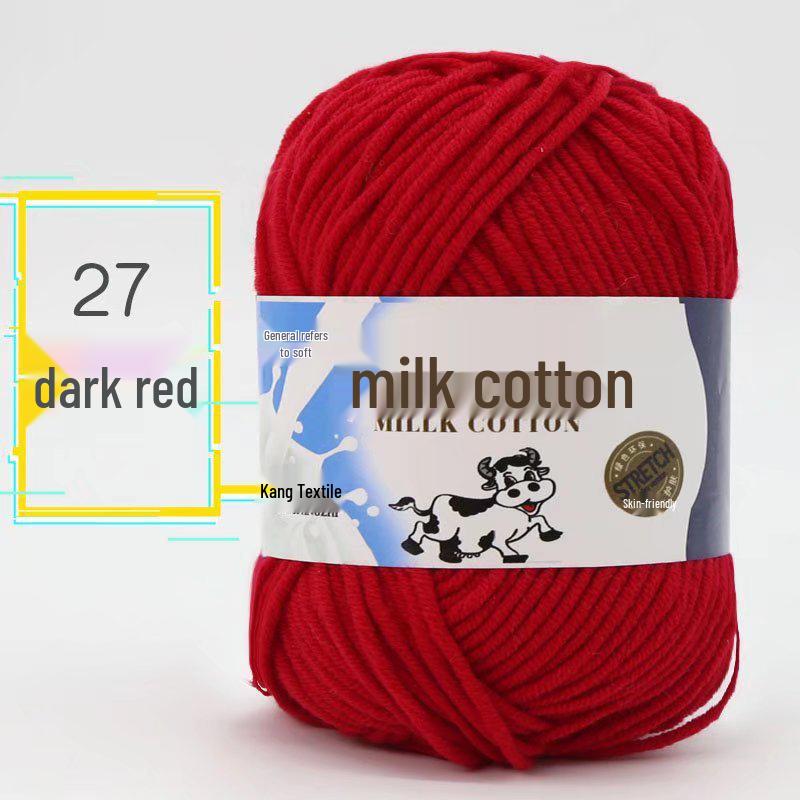 Wugu Medium Milk Cotton Acrylic Yarn for Doll Crochet Shoes, 5-Strand Yarn Ball.