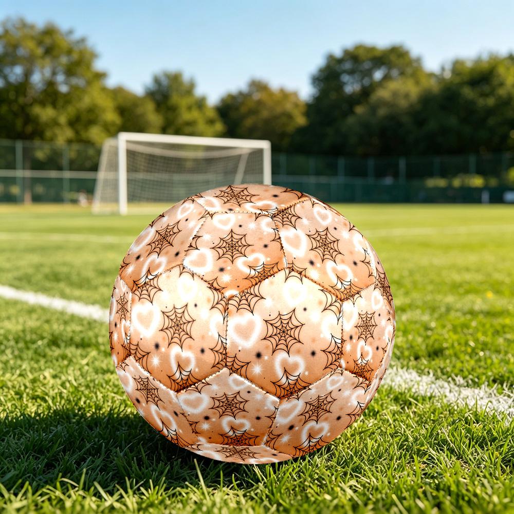 1PC Halloween Spider Web Hearts Soccer Ball Size 5 Football Machine Sewn Indoor/Outdoor Universal Football Gift W14