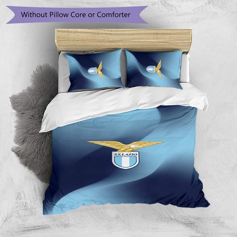 Lazio FC Printed 3PCS Bedding Set Breathable Duvet Cover with Pillowcases Decorative Bed Linen for Bedroom Home