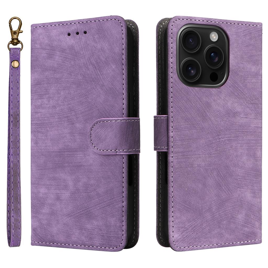 For iPhone 16 Pro Wallet Case RFID Blocking PU Leather Cover Stand View