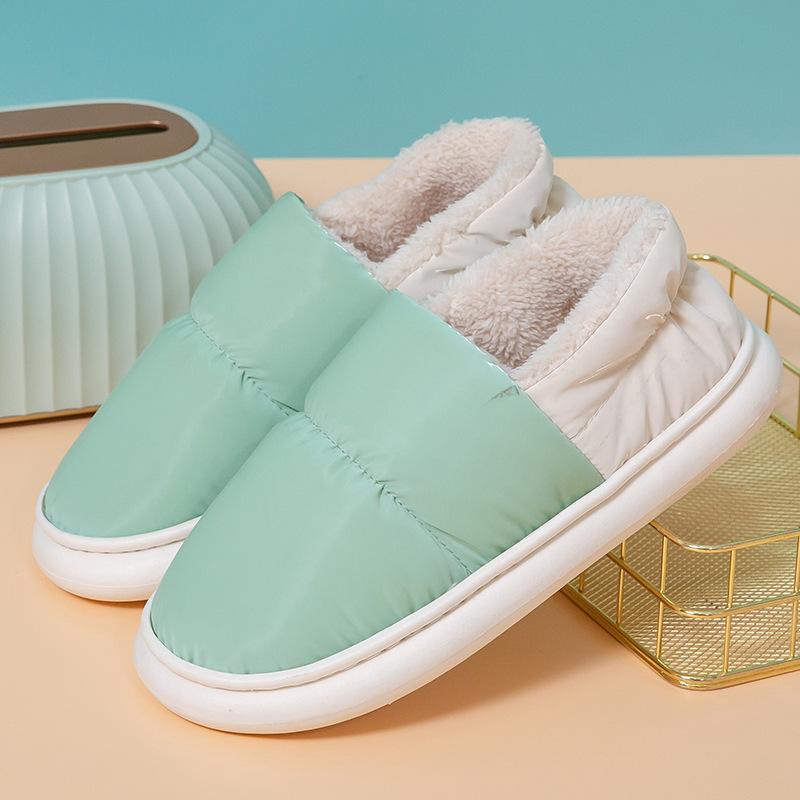 Большие белые фоновые пуховые хлопковые тапочки женские зимние сумки на каблуках теплая и пуховая домашняя обувь из хлопка для мужчин