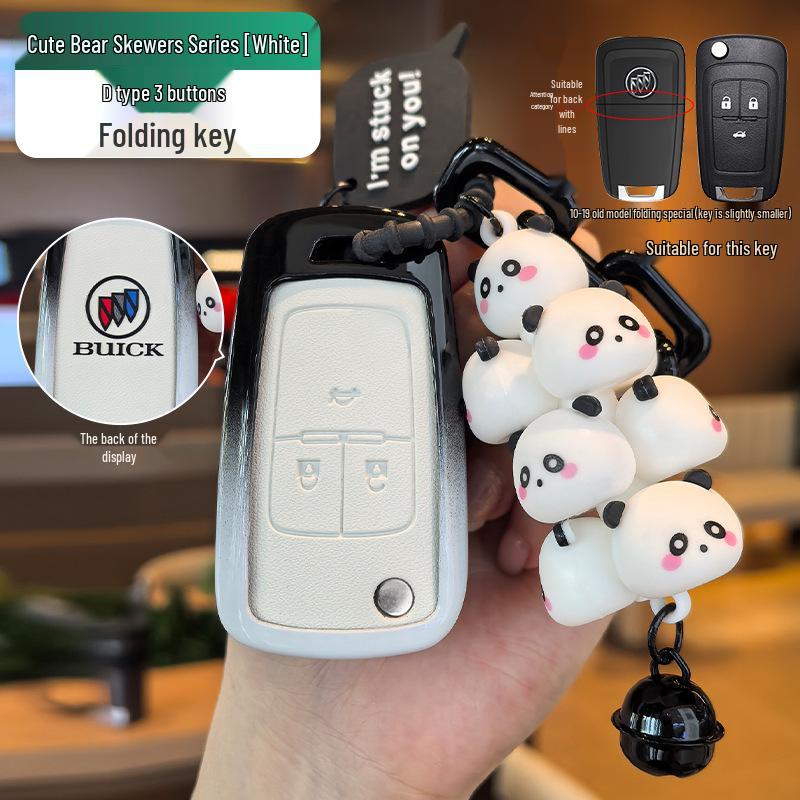 Light Blue Key Cover for Buick Models: Excelle, Encore, GL8, Verano, GL6, Regal, LaCrosse - Designed for Women