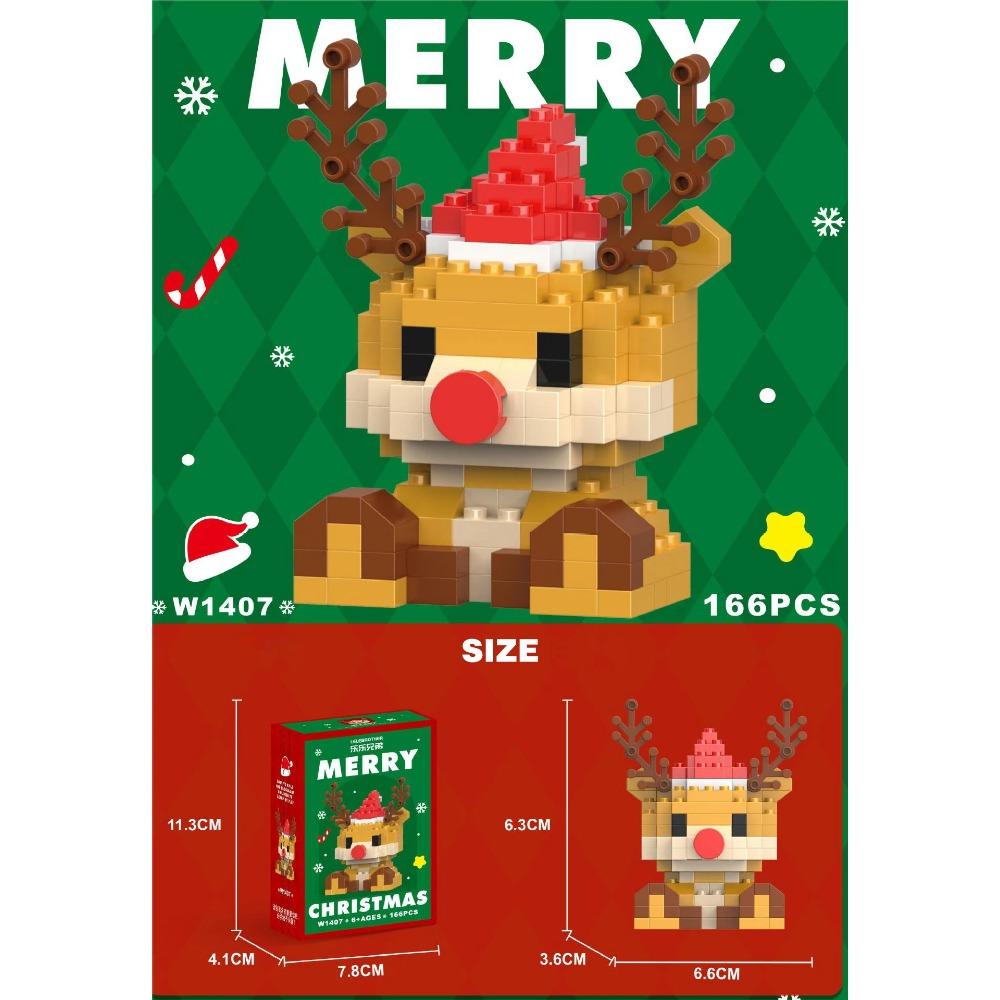 Рождественский строительный блок Санта-Клаус Снеговик Лось Дерево Микрокирпичная головоломка Сборная модель Домашнее украшение Рождественская вечеринка Подарок Детская игрушка