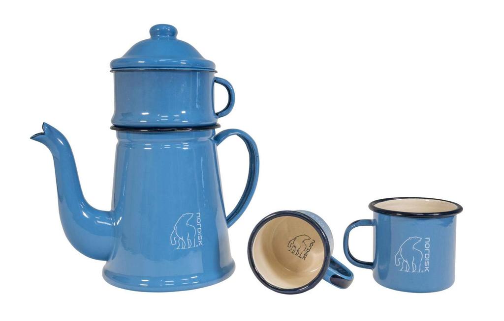 Кофейник NORDISK Outdoor Camping Madam Blue, эмалированный, небесно-голубой, японский, 119092 (Мадам Кофе) 1,5 л [Оригинальный продукт]