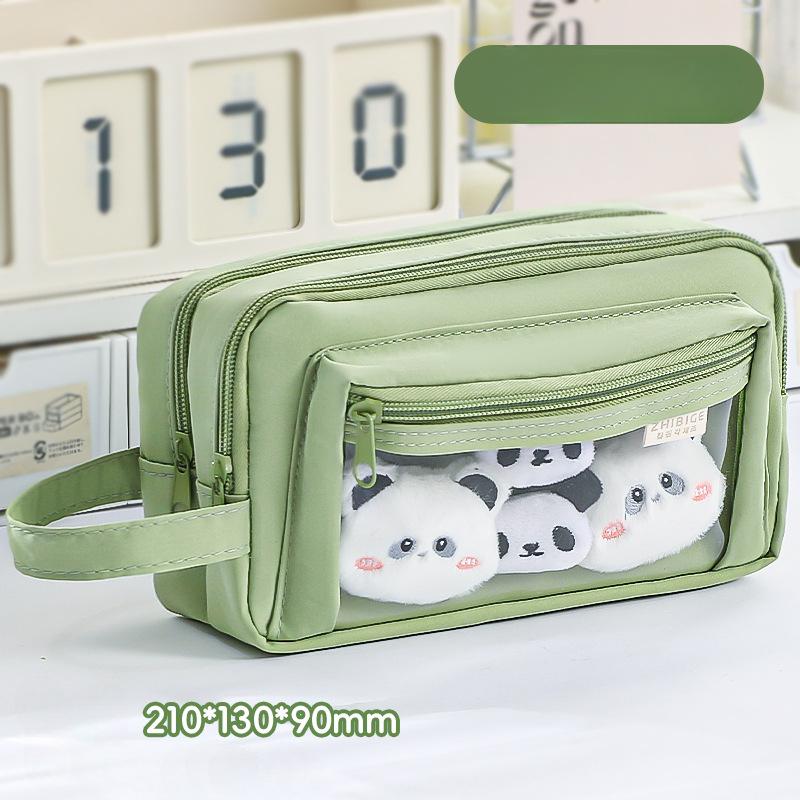 Прозрачный школьный пенал, милый, конфетного цвета, простой, канцелярский органайзер для детей, большая вместимость, сумка для хранения школьных принадлежностей