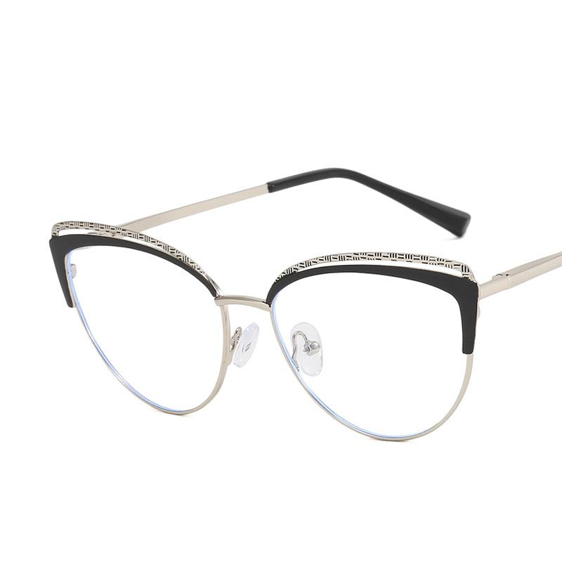 Женские студенческие повседневные очки для путешествий, анти-синий свет, модные индивидуальные художественные винтажные металлические простые очки «кошачий глаз»
