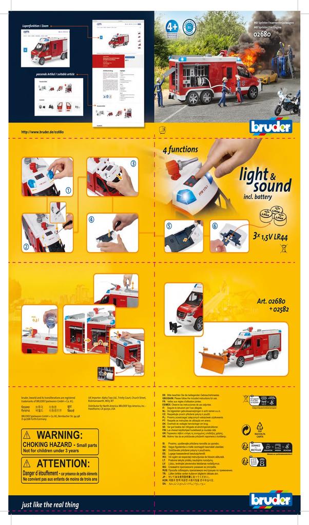 Пожарная машина bruder MB тип BR02680