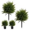 Artificial Cedar Topiary Ball Outdoor Faux Cedar Topiary Tree with Ground Spike Faux Cedar Plants Evergreen Shrubs Bushes for Front Porch Garden