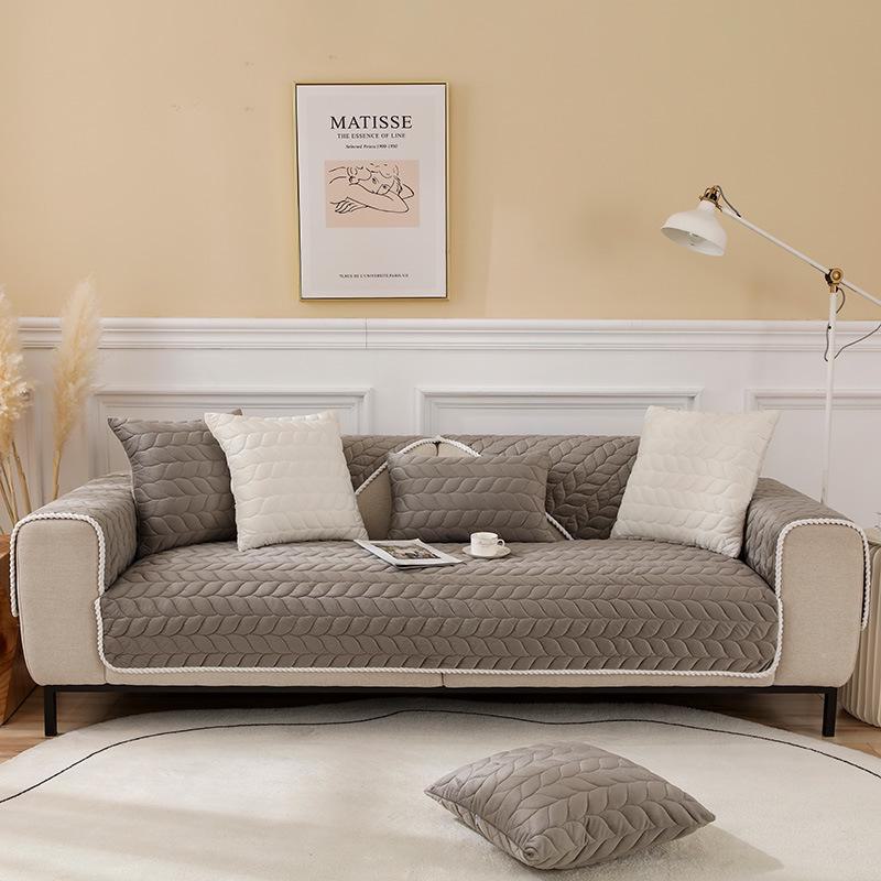 Jiajia Plush Sofa Cushion and Cover - Retro, Simple Design for Autumn and Winter