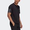 adidas Футболка с коротким рукавом в полоску с логотипом, повседневная, мужская, черная HD4323