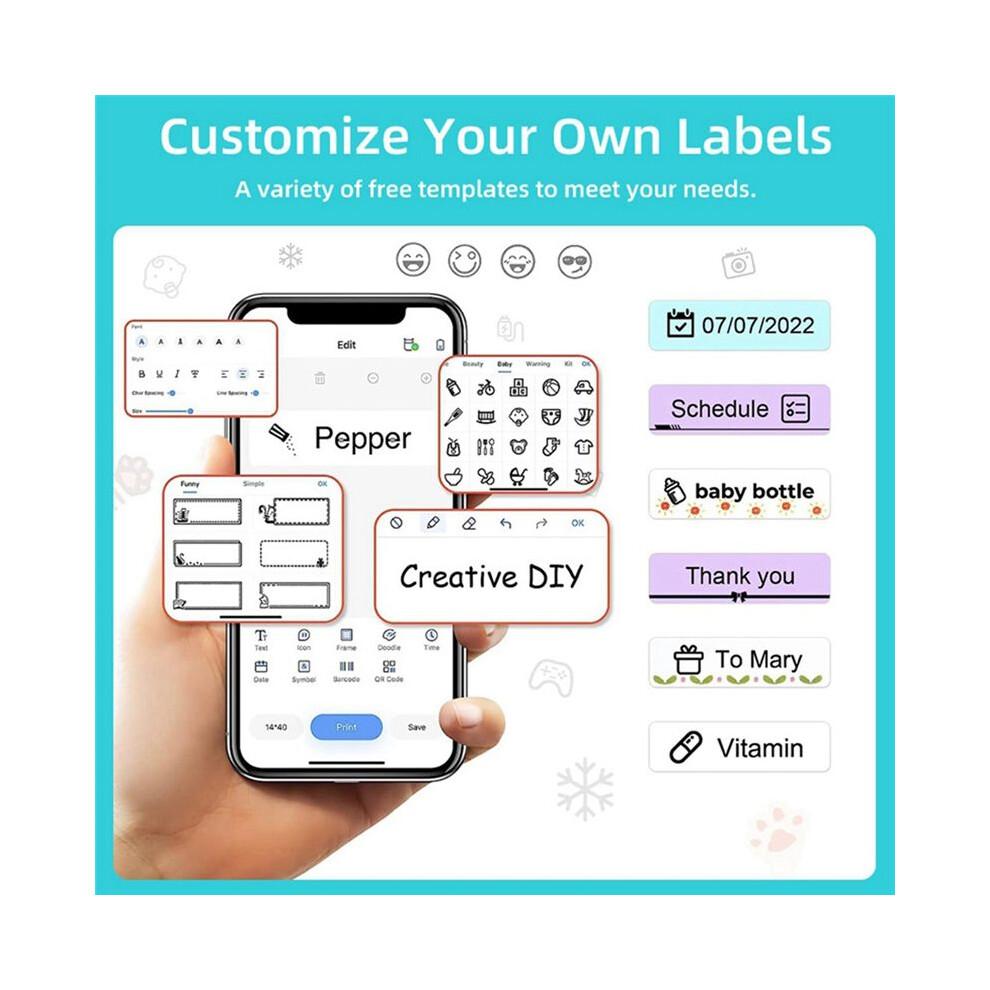 Label Printer Thermal Portable Printer Inkless Sticker Paper Wireless Portable Printer