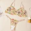 Lace Bra Set for Women Transparent Sexy Wired Thin Cute and Sexy Underwear Floral Lingerie Set