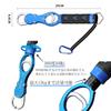 Lunari Fish Grip Fish Catcher with Fish Measuring Convenient Fish Blue Non-Slip Carabiner, Grabber, Tool, Grab, (Blue)