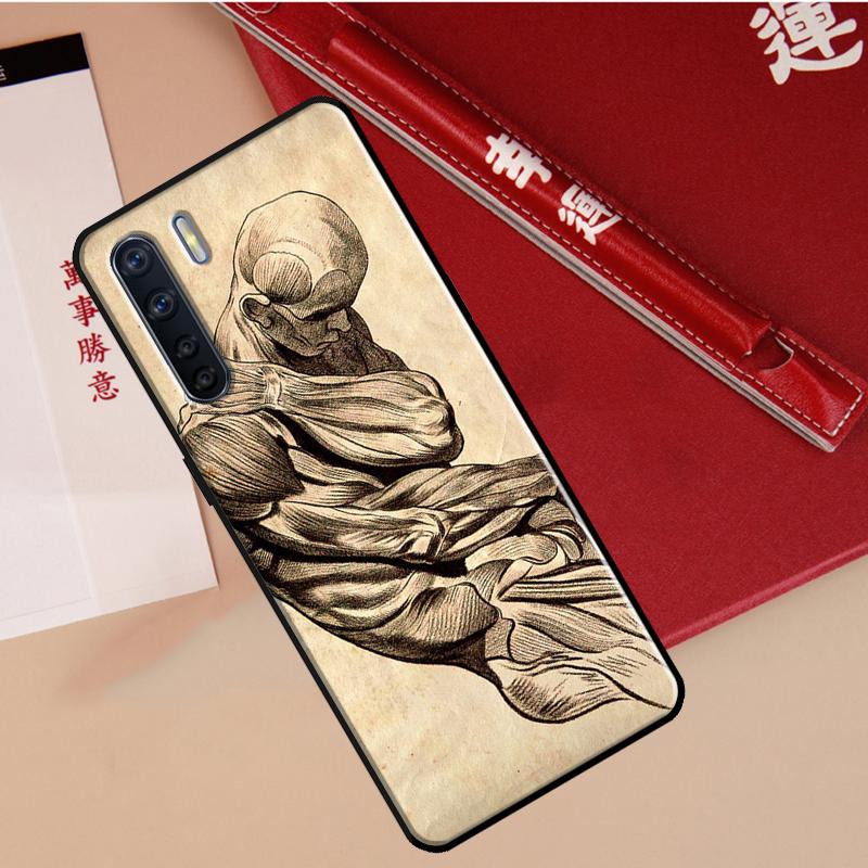 Чехол для анатомии человека для Oppo A80 A58 A5 Pro A15 A16 A17 A57 A77 A94 A74 A54 A76 A96 A40 A60 A18 A38 A78 A98