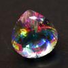Rainbow Mystic Topaz Gemstone 215 Carat Lab-Created Pear Cut Huge Size CERTIFIED