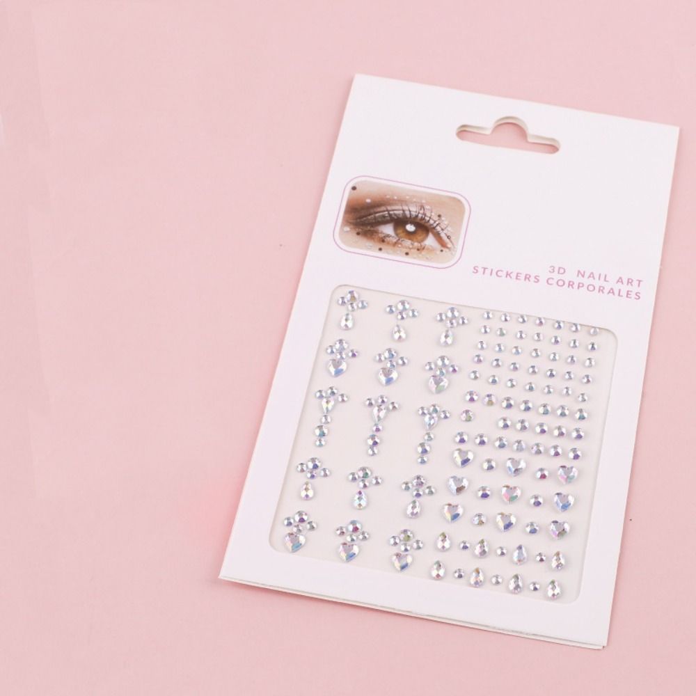 Resin Facial Rhinestone Stickers Glitter Rhinestone Eye Stickers Crystal Forehead Sticker  Party