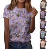 Женская футболка с короткими рукавами и круглым вырезом, модная футболка с цветочным принтом подсолнечника и пчелы, повседневный топ, топ с короткими рукавами реглан