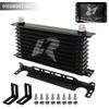AN10 10Row Aluminum Oil cooler W/ 262mm Mounting Bracket Kit Trust Type  7/8"-14 UNF accessories for vehicles Black/Blue