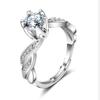 925 Silver Female Diamond Ring Couple Proposal Engagement Open Ring Rings for Women Jewelry Luxury Rings Resizable