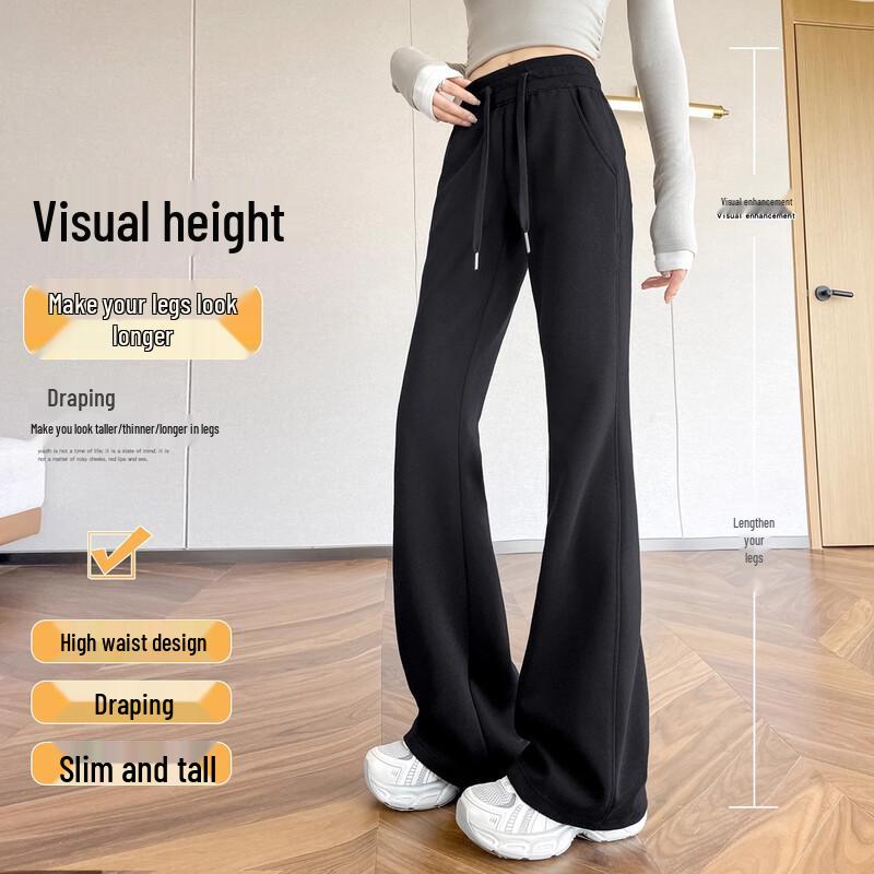 Женские повседневные спортивные брюки клеш с высокой посадкой