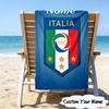 1PC Custom Name Beach Towel Italian Football Crest Beach Towel, Suitable for Camping, Travel, Beach Accessories, Super Absorbent, Family Gift