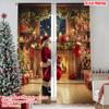 2pcs 2D Flat Printing Merry Christmas Popular Party Window Curtains Father Christmas 0 Versatile Durable Polyester Without