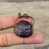 African Amethyst Rough Gemstone Pendant Electroformed Copper Pendant Pink Tourmaline Rough Pendant Electroformed Jewelry Handmade Pendants