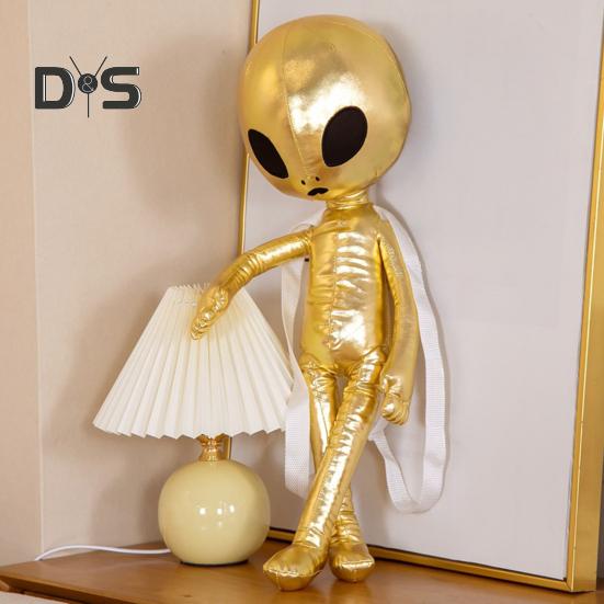 Металлическая плюшевая игрушка «Инопланетянин», забавная кукла с выражениями, глянцевая футуристическая мягкая игрушка, успокаивающая подушка для объятий, креативный подарок для детей и мальчиков