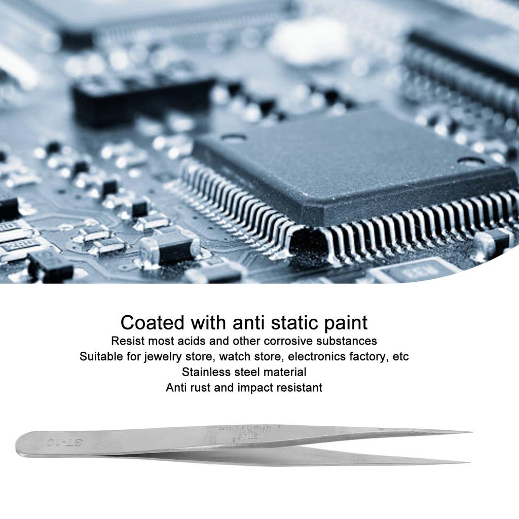 Stainless Steel Watch Repair Tweezers Precise Jewlery Pointed Tip Tweezers for Electronic Components