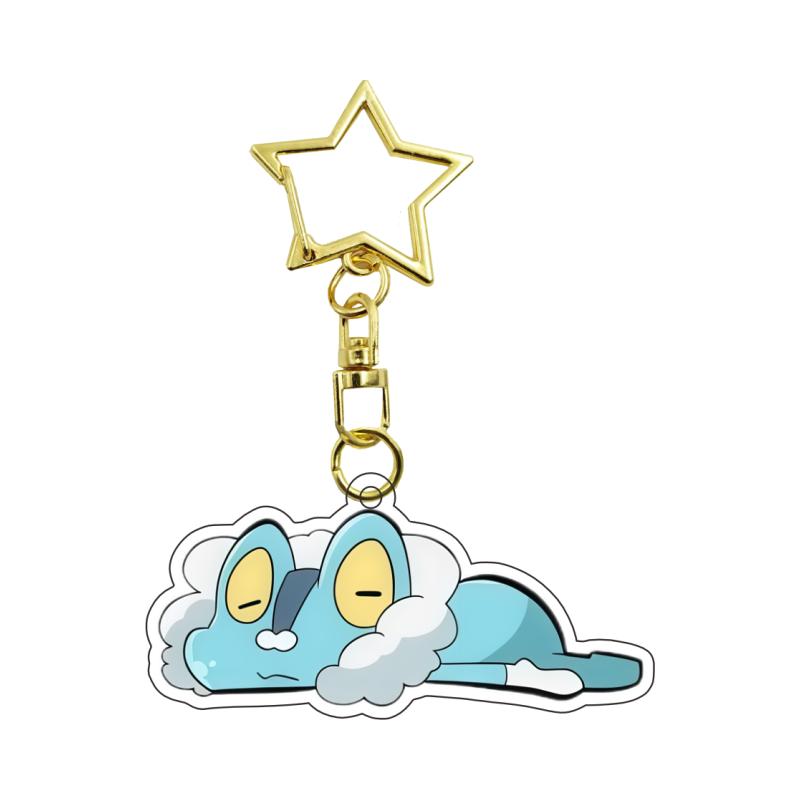 Акриловый брелок для аниме Torchic Rowlet Chikorita Cyndaquil Chespin Snivy Charmander Самодельный акриловый брелок-застежка для ключей Брелок