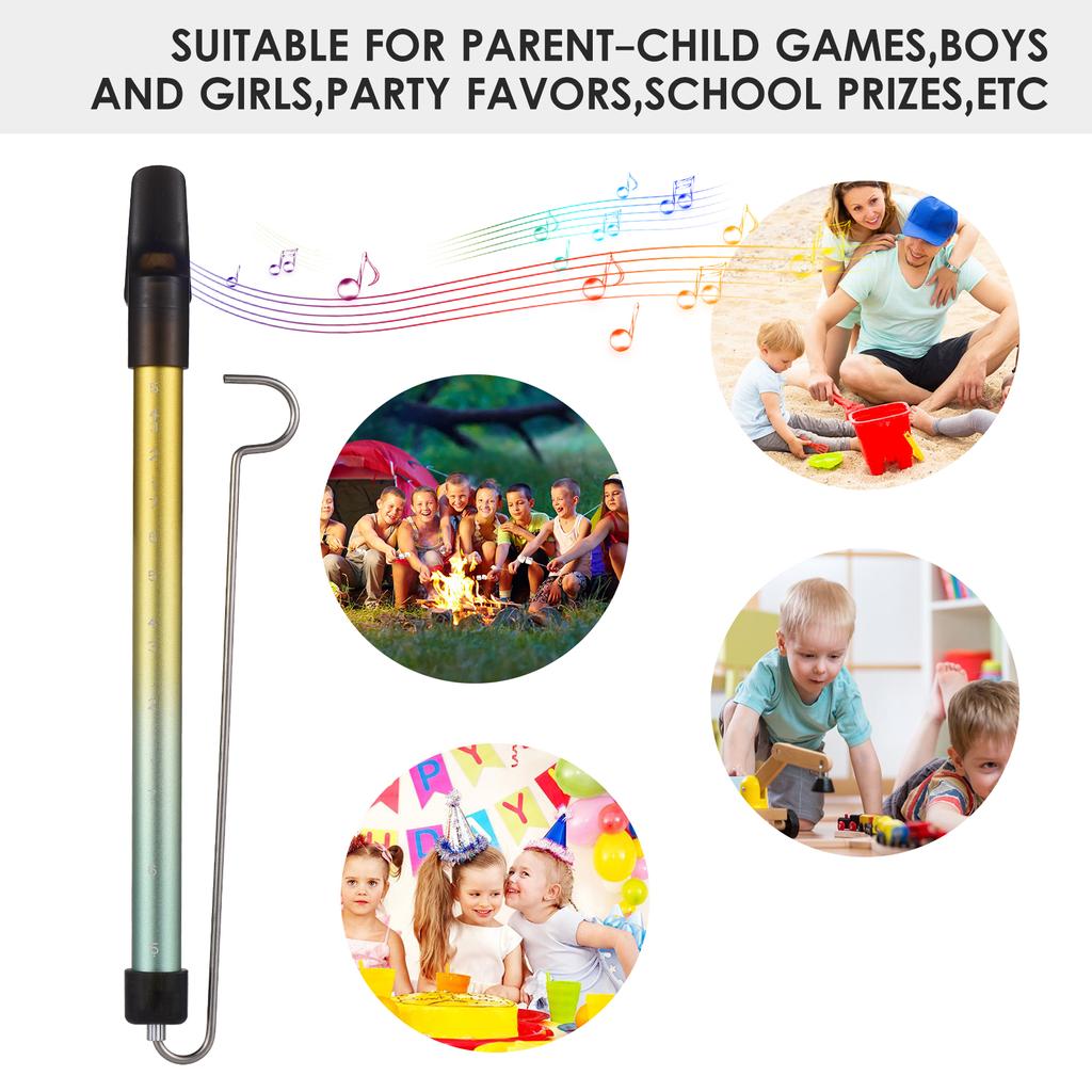Metal Slide Whistle Scale Sliding Flute with Steel Sliding Rod Musical Instrument Toy for Children