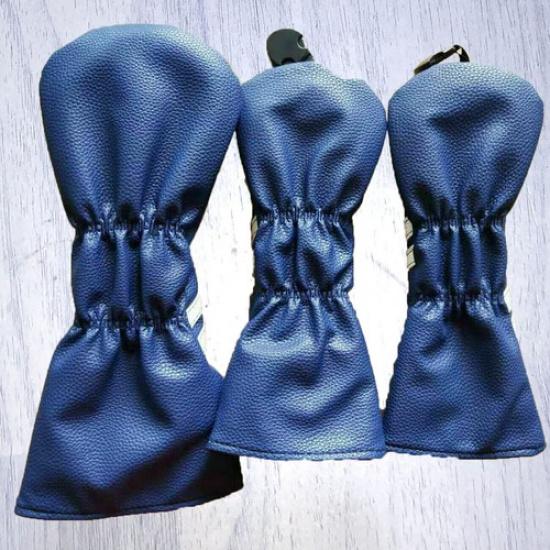 Navy Blue Golf Wood Headcover Set Clubs Cover Driver Fairway Wood 1,3,5 Covers