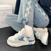 Кроссовки средней высоты, женские зимние новые кроссовки Muffin с мягкой подошвой, женские повседневные белые туфли на шнуровке соответствующего цвета, женская обувь