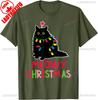 New Style Lovely Kawaii Meowy Christmas Xmas Lights Black Cat Pajamas Family Funny Unisex Unisex High Quality Cotton TShirt