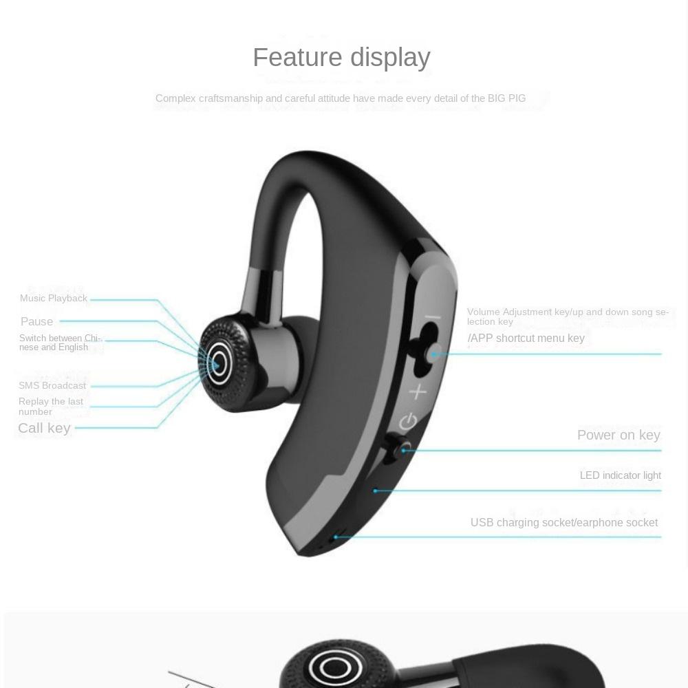 V9 Bluetooth-гарнитура для бизнеса, подвесная стереогарнитура TWS, подвесная беспроводная беспроводная связь с одним ухом